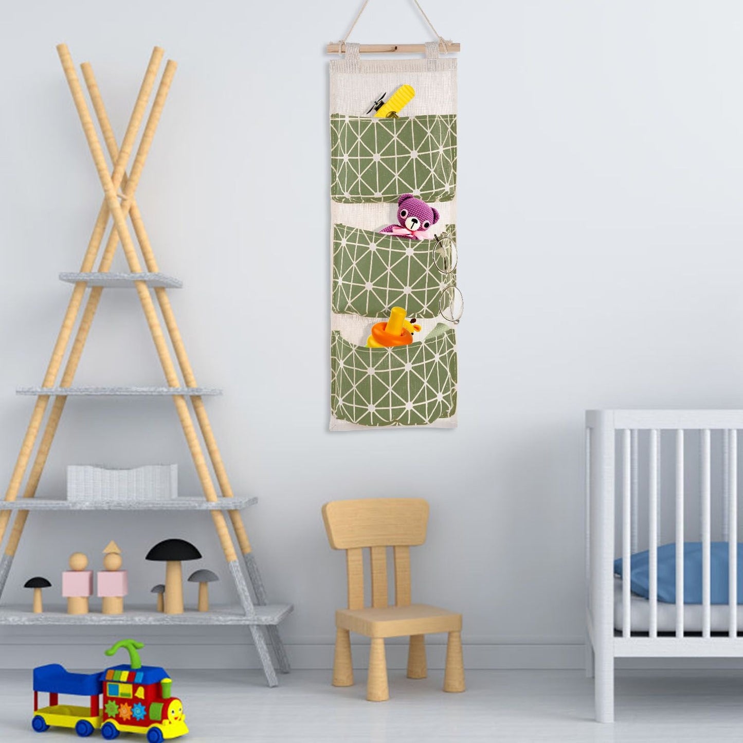 Wall Mounted Storage Bag Door Closet Hanging Storage Bag Organizer Waterproof 3 Pockets Pouch - Renee Lane Company
