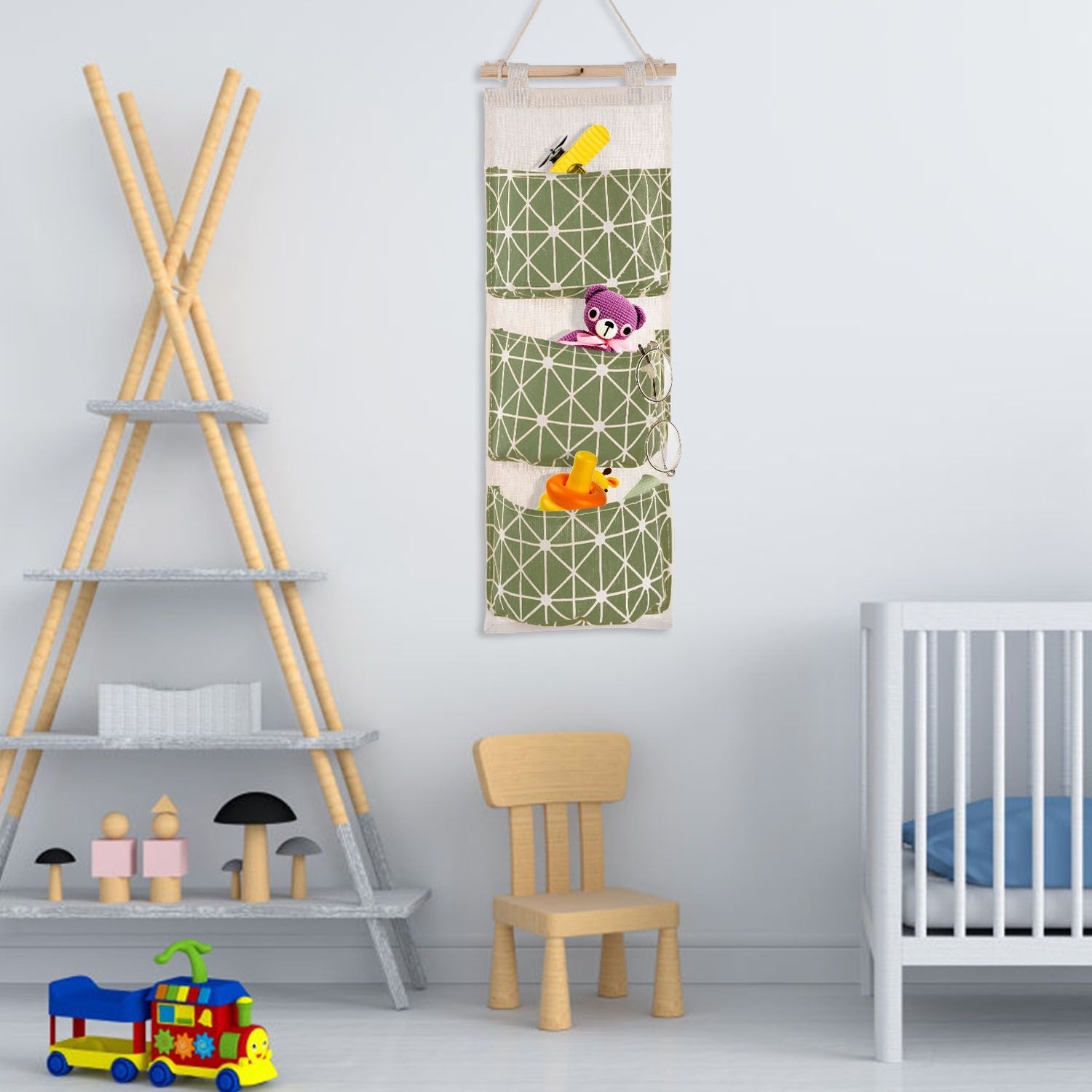 Wall Mounted Storage Bag Door Closet Hanging Storage Bag Organizer Waterproof 3 Pockets Pouch - Renee Lane Company