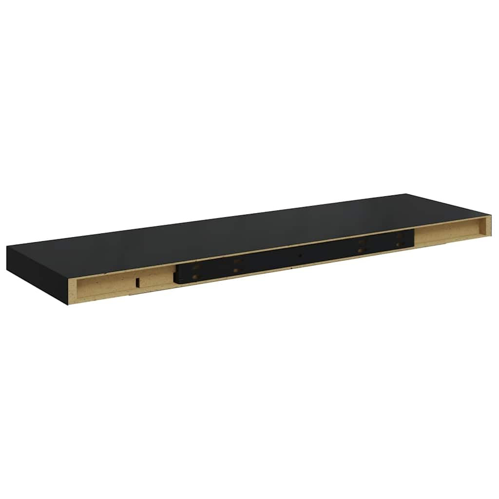 Wall Shelf Black Honeycomb MDF, metal frame 31.5 x 9.3 x 1.5 in - Renee Lane Company