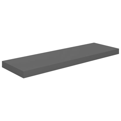 Wall Shelf Set of 2 High gloss grey Honeycomb MDF, metal frame - Renee Lane Company