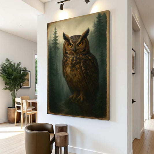 Watcher Of The Woods Owl Wall Art - Renee Lane Company
