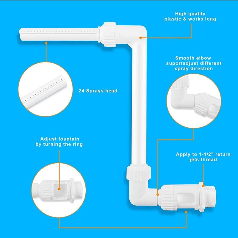 Waterfall Swimming Pool Fountain Fish Pond Waterfall Fountain Adjustable Pool Decoration Cooling Spray For Yard - Renee Lane Company