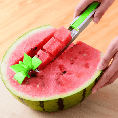 Watermelon Cutter Stainless Steel Windmill Design Cut Watermelon Kitchen Gadgets Salad Fruit Slicer Cutter Tool - Renee Lane Company
