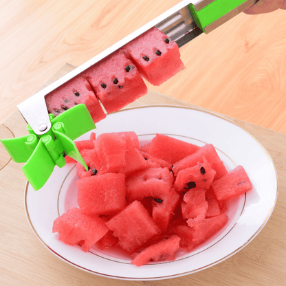 Watermelon Cutter Stainless Steel Windmill Design Cut Watermelon Kitchen Gadgets Salad Fruit Slicer Cutter Tool - Renee Lane Company