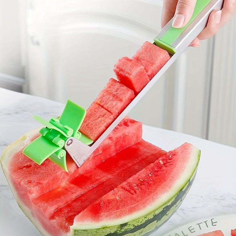 Watermelon Cutter Stainless Steel Windmill Design Cut Watermelon Kitchen Gadgets Salad Fruit Slicer Cutter Tool - Renee Lane Company