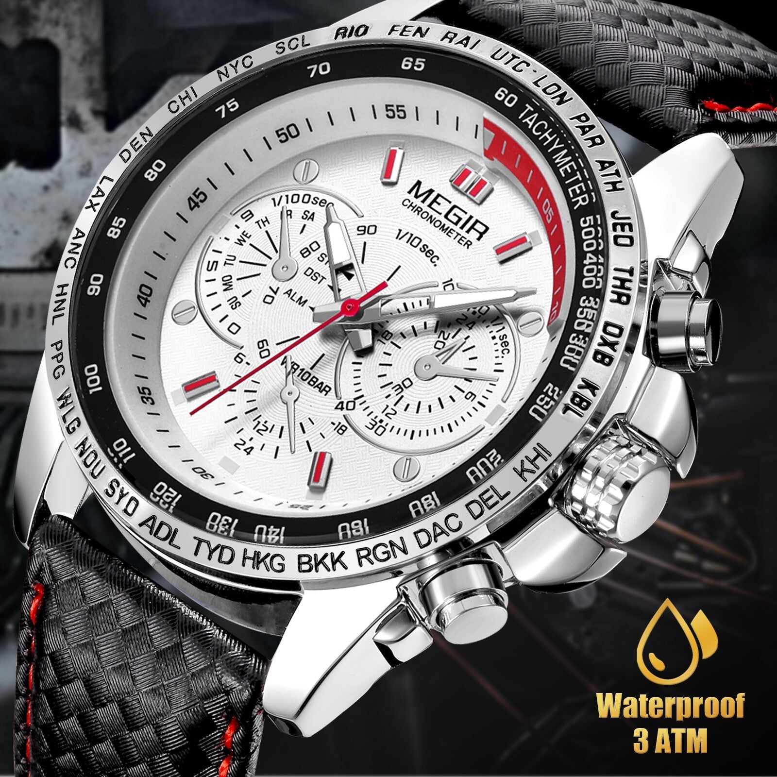 Waterproof Durable MEGIR Men's Stainless Steel Analog Sports Quartz Wrist Watch - Renee Lane Company