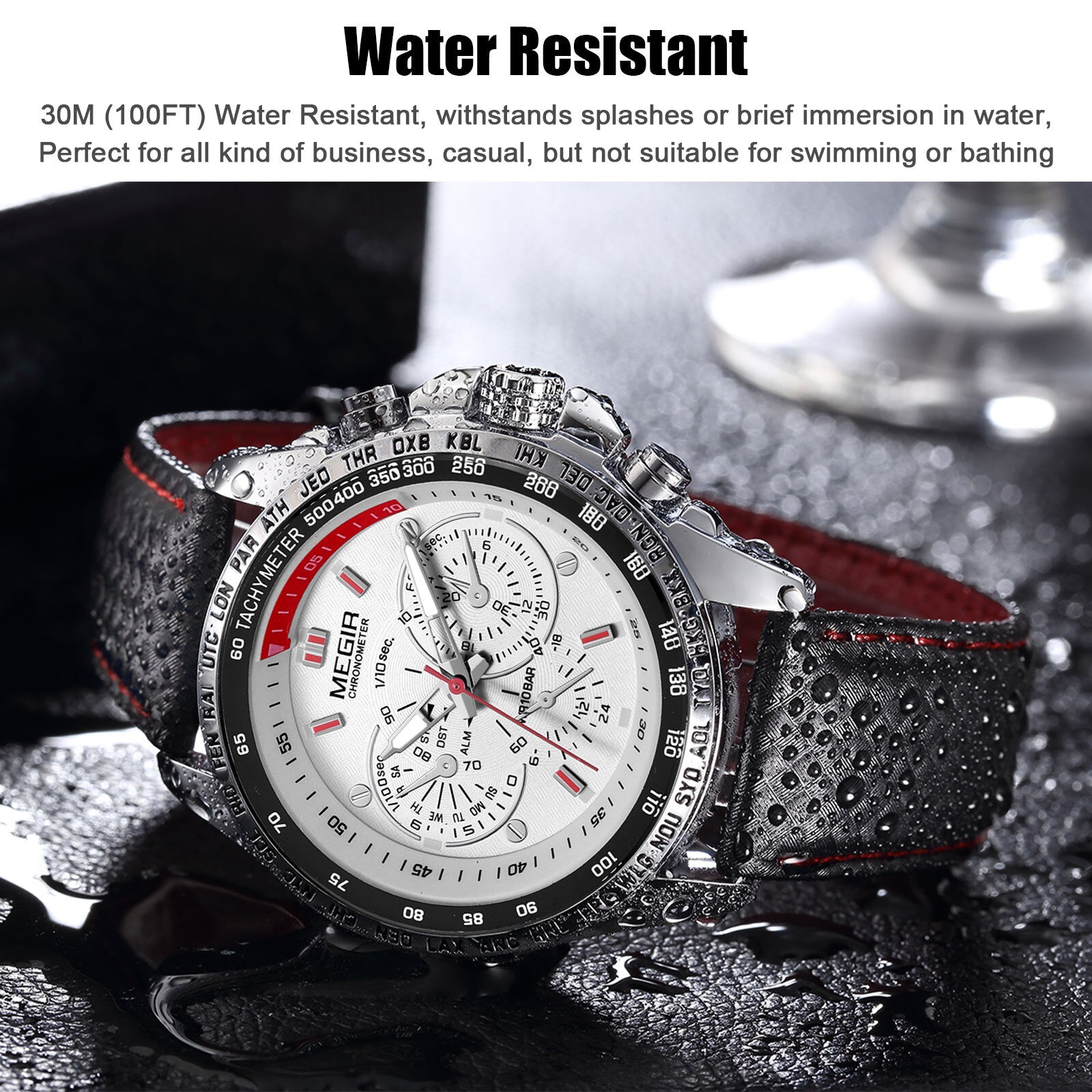 Waterproof Durable MEGIR Men's Stainless Steel Analog Sports Quartz Wrist Watch - Renee Lane Company