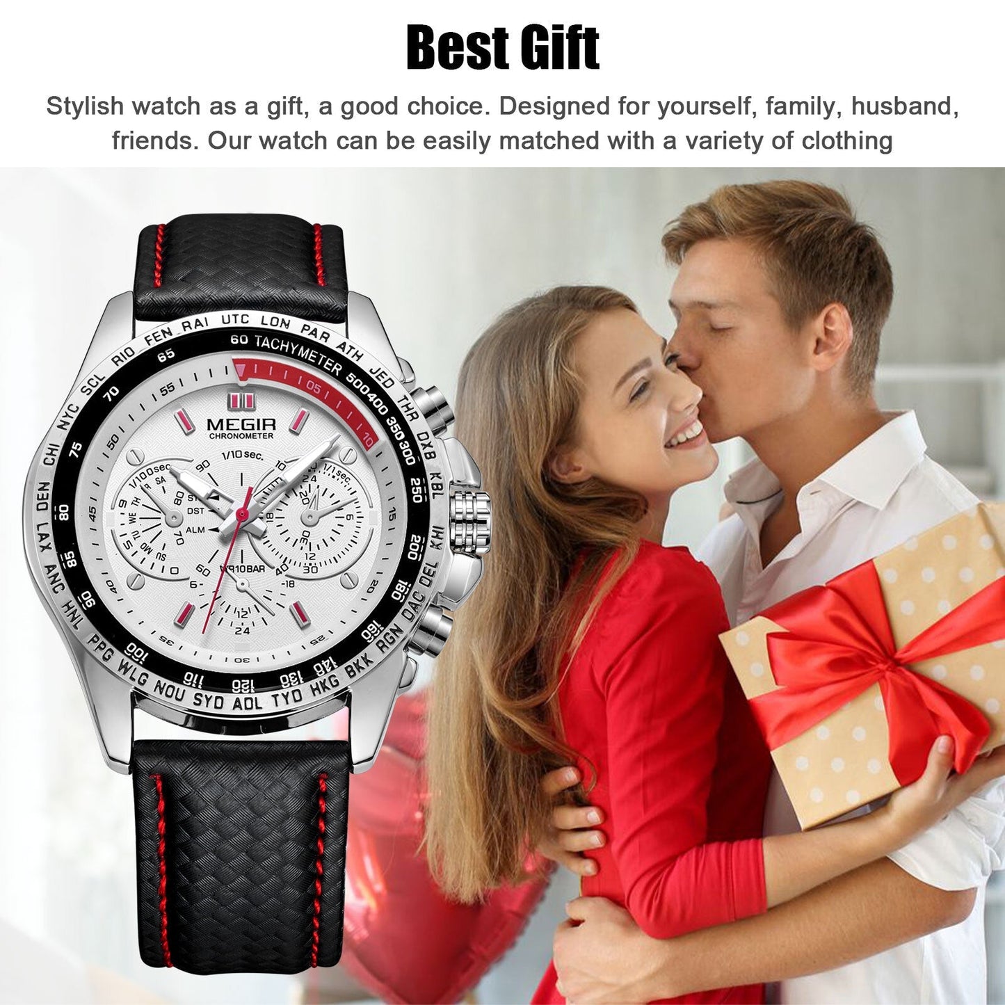 Waterproof Durable MEGIR Men's Stainless Steel Analog Sports Quartz Wrist Watch - Renee Lane Company