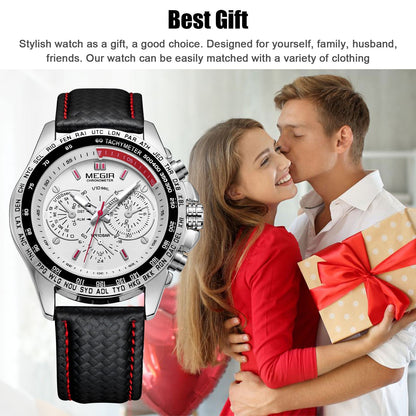 Waterproof Durable MEGIR Men's Stainless Steel Analog Sports Quartz Wrist Watch - Renee Lane Company