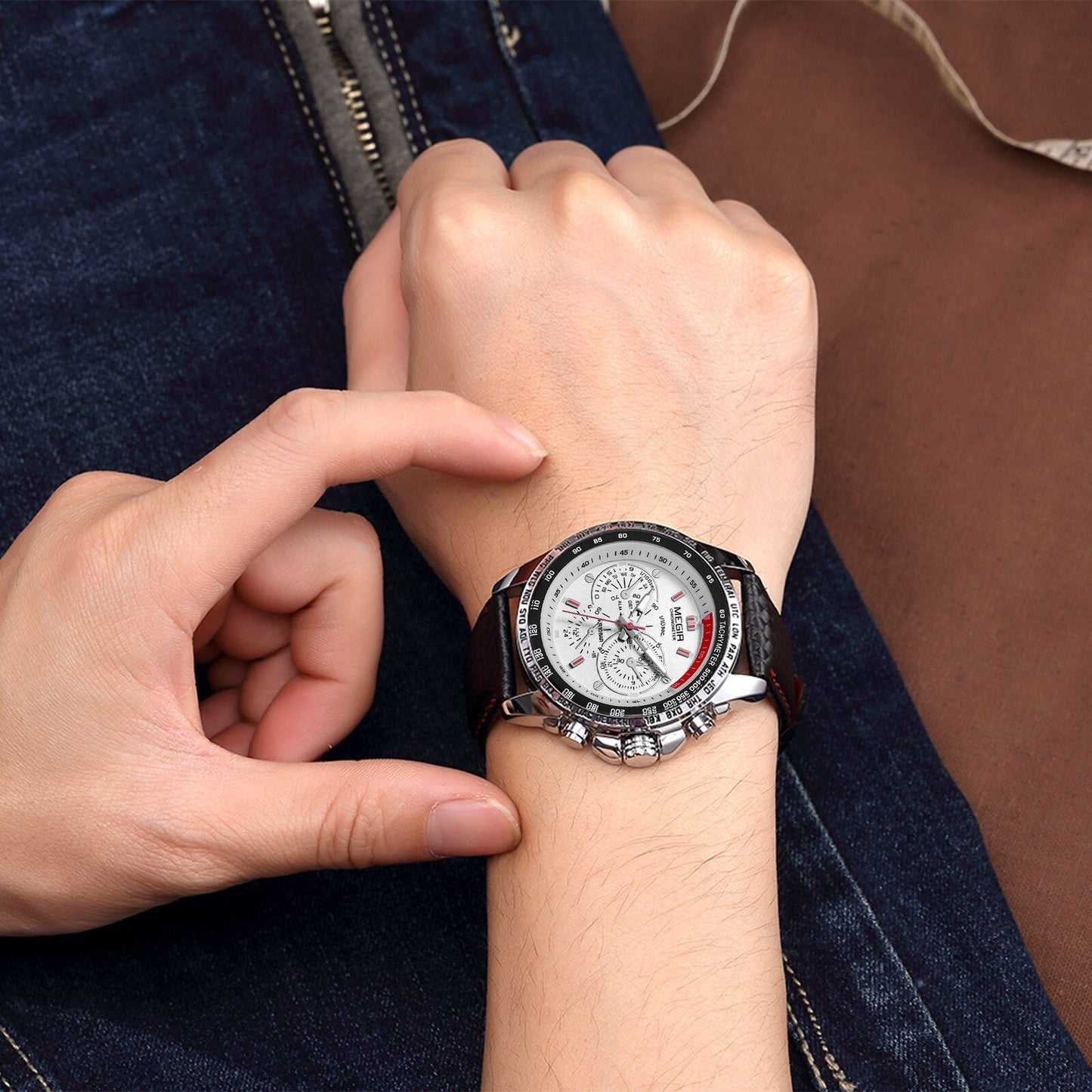 Waterproof Durable MEGIR Men's Stainless Steel Analog Sports Quartz Wrist Watch - Renee Lane Company
