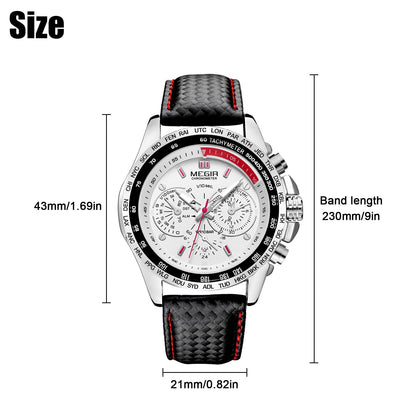 Waterproof Durable MEGIR Men's Stainless Steel Analog Sports Quartz Wrist Watch - Renee Lane Company