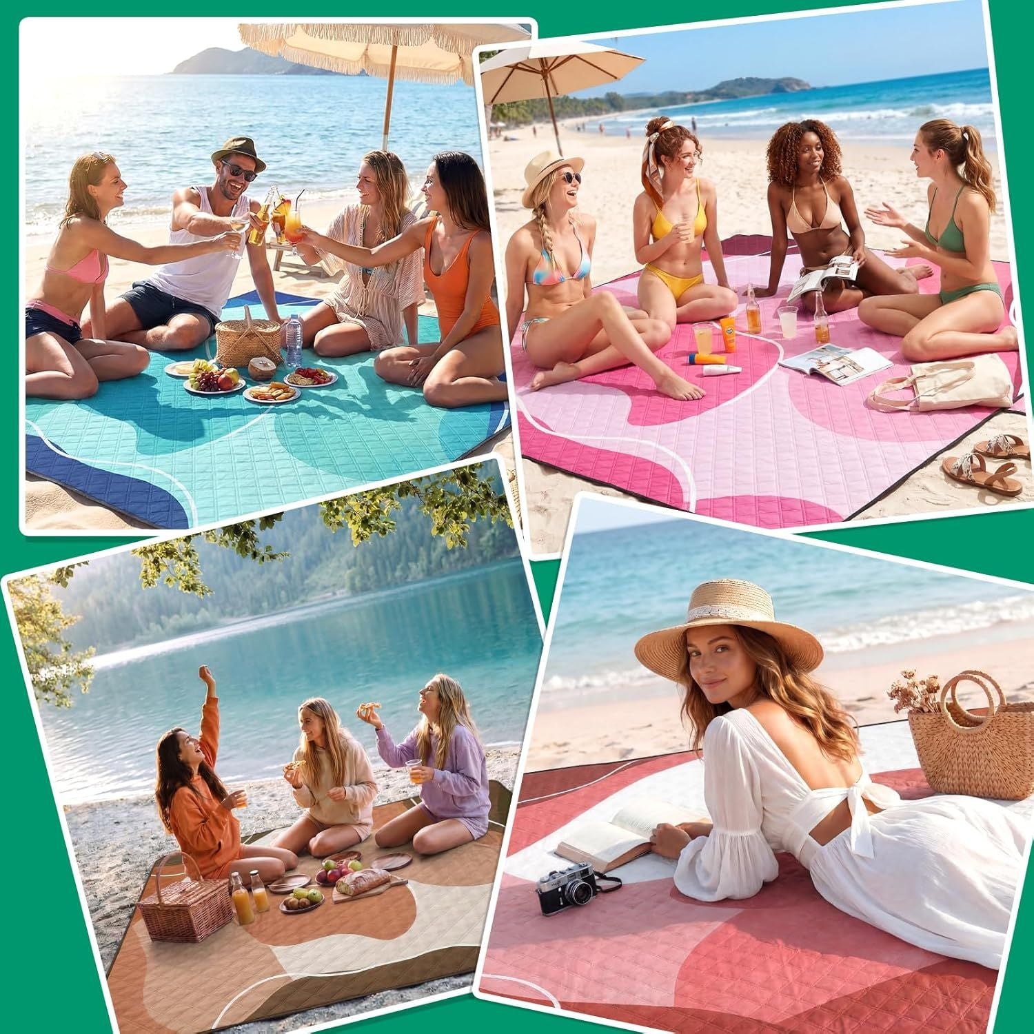 Waterproof Picnic Blanket Outdoor Camping Beach Mat Extra Large Foldable Car Essential Roadtrip Gadget Rv Accessories Glamping Tent Gear Must Haves Hiking Stuff Backpacking Necessities Gift - Renee Lane Company