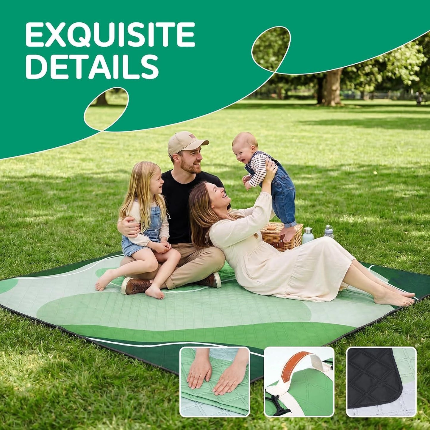 Waterproof Picnic Blanket Outdoor Camping Beach Mat Extra Large Foldable Car Essential Roadtrip Gadget Rv Accessories Glamping Tent Gear Must Haves Hiking Stuff Backpacking Necessities Gift - Renee Lane Company