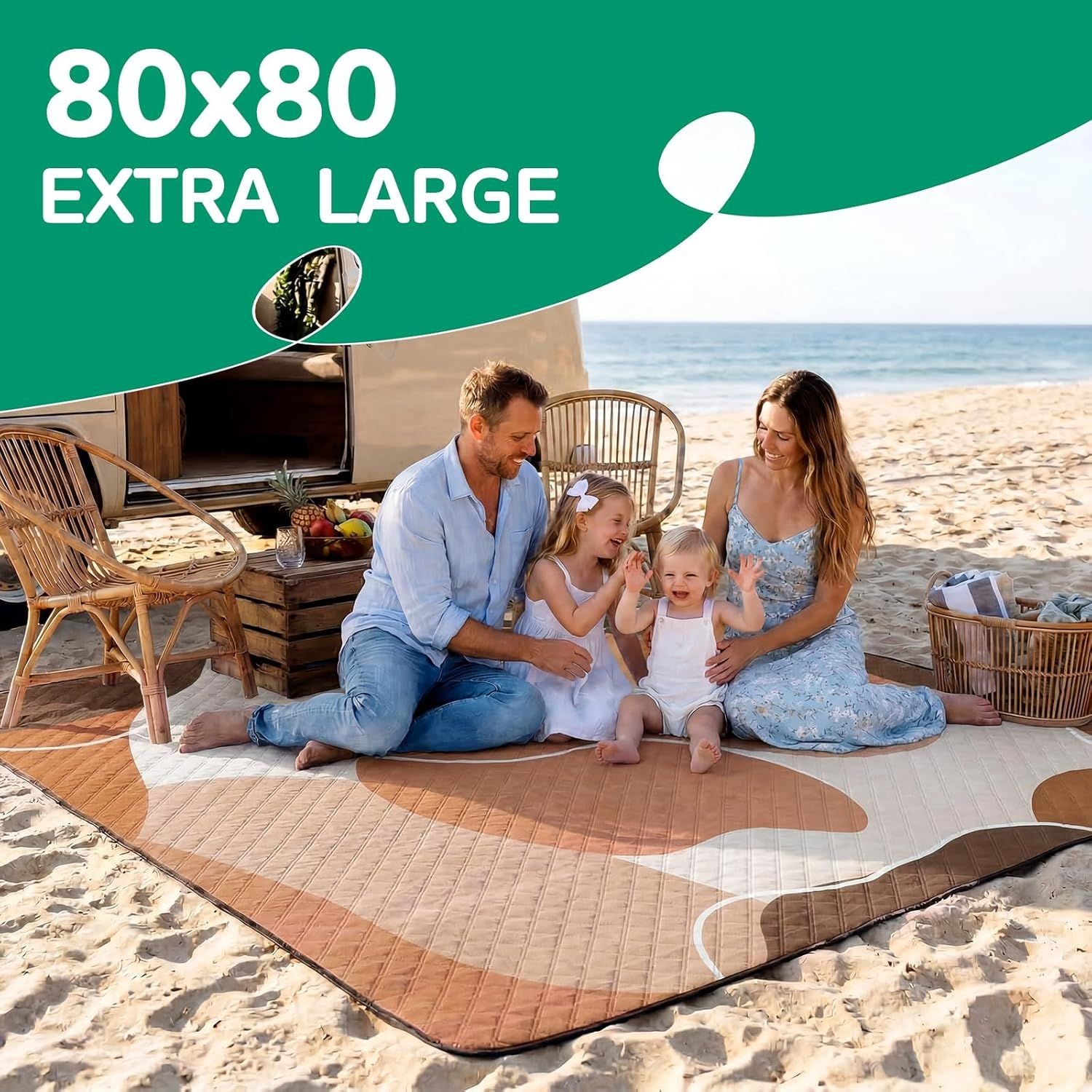 Waterproof Picnic Blanket Outdoor Camping Beach Mat Extra Large Foldable Car Essential Roadtrip Gadget Rv Accessories Glamping Tent Gear Must Haves Hiking Stuff Backpacking Necessities Gift - Renee Lane Company