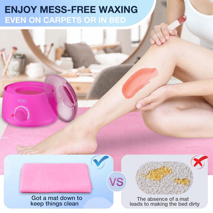 Waxing Kit 69 items - WUWUVISTA Hair Removal Hard Wax kit with Wax Warmer, Wax Beads for Face/Brazilian/Body/Sensitive Skin - Renee Lane Company