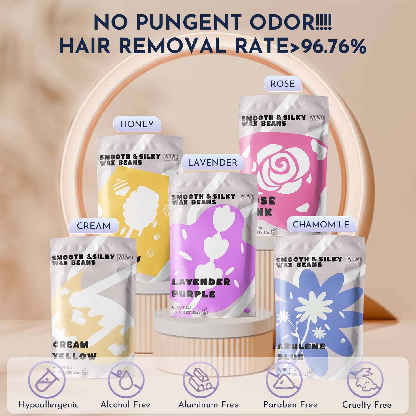 Waxing kit 23 items, WUWUVISTA Hair Removal Hard Wax Kit with Wax Warmer&Wax Beads for Full Body/Face/Underarm/Bikini/Sensitive Skin for Women&Men - Renee Lane Company