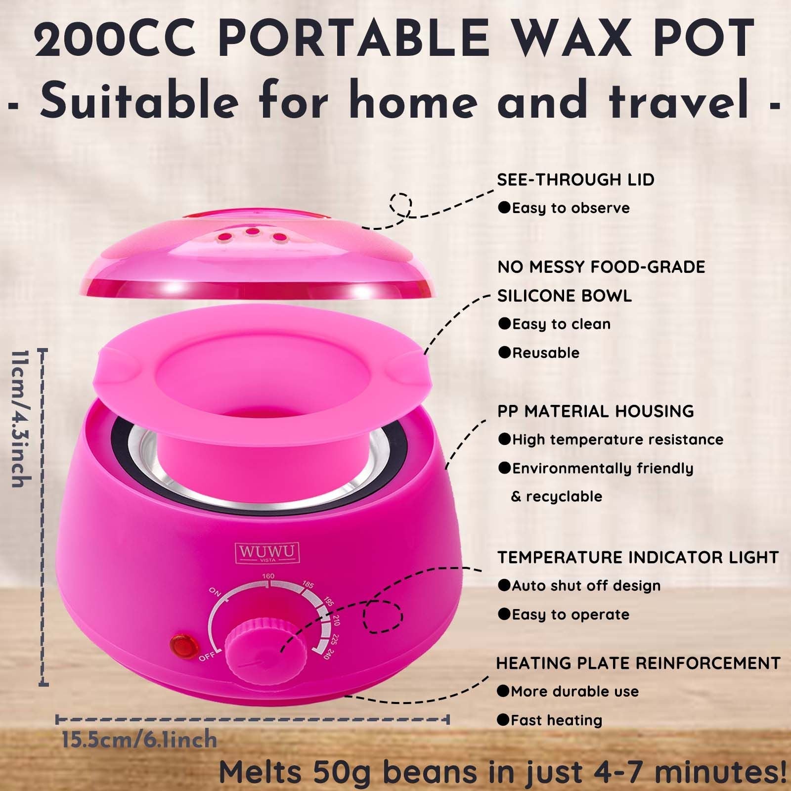 Waxing kit 23 items, WUWUVISTA Hair Removal Hard Wax Kit with Wax Warmer&Wax Beads for Full Body/Face/Underarm/Bikini/Sensitive Skin for Women&Men - Renee Lane Company