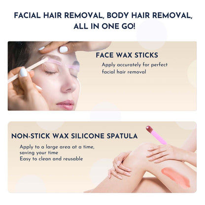 Waxing kit 23 items, WUWUVISTA Hair Removal Hard Wax Kit with Wax Warmer&Wax Beads for Full Body/Face/Underarm/Bikini/Sensitive Skin for Women&Men - Renee Lane Company