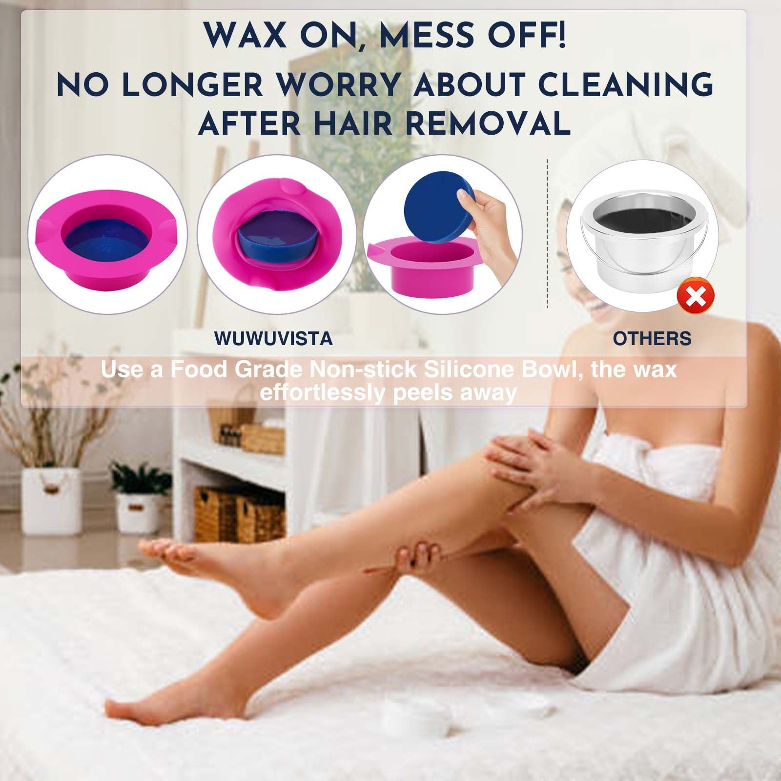 Waxing kit 23 items, WUWUVISTA Hair Removal Hard Wax Kit with Wax Warmer&Wax Beads for Full Body/Face/Underarm/Bikini/Sensitive Skin for Women&Men - Renee Lane Company