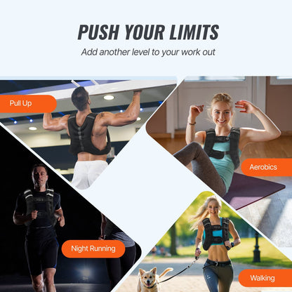 Weighted Vest, 16 lbs Weight Vest with Reflective Stripe, Adjustable Buckle Body Weight Vest for Men Women, Workout Equipment for Strength Training, Running, Jogging, Fitness, and Weight Loss - Renee Lane Company