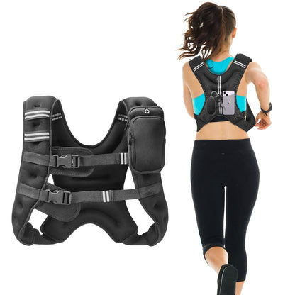Weighted Vest, 16 lbs Weight Vest with Reflective Stripe, Adjustable Buckle Body Weight Vest for Men Women, Workout Equipment for Strength Training, Running, Jogging, Fitness, and Weight Loss - Renee Lane Company
