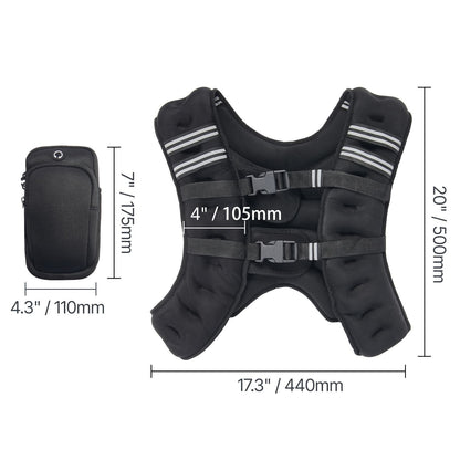 Weighted Vest, 30 lbs Weight Vest with Reflective Stripe, Adjustable Buckle Body Weight Vest for Men Women, Workout Equipment for Strength Training, Running, Jogging, Fitness, and Weight Loss - Renee Lane Company