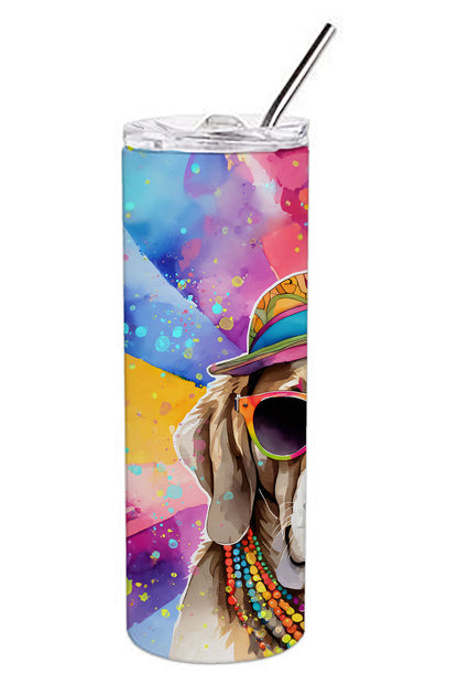 Weimaraner Hippie Dawg Stainless Steel Skinny Tumbler Vacuum Double Walled Reusable Insulated Tumbler Travel Cup for Coffee Cocktails Gift with Lid, 20 oz - Renee Lane Company