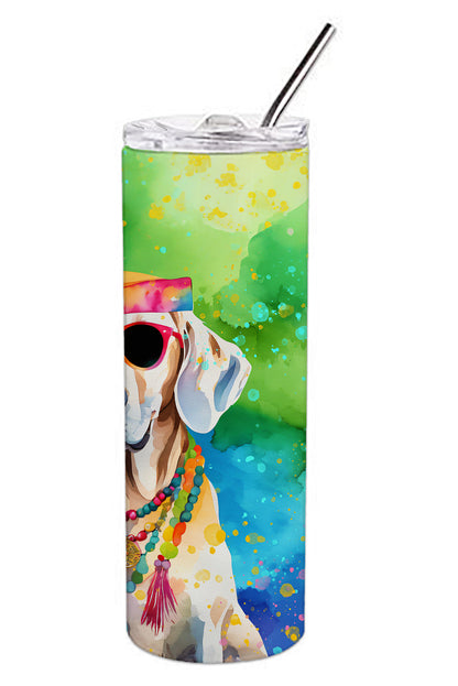 Weimaraner Hippie Dawg Stainless Steel Skinny Tumbler Vacuum Double Walled Reusable Insulated Tumbler Travel Cup for Coffee Cocktails Gift with Lid, 20 oz - Renee Lane Company