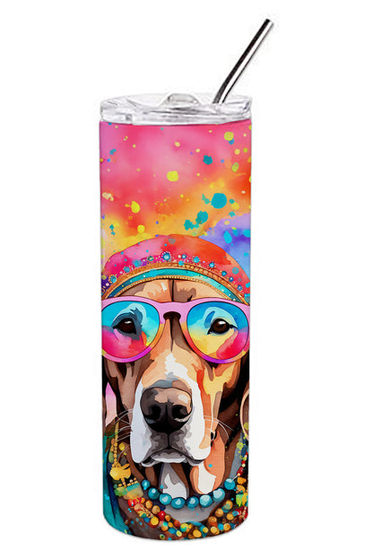 Weimaraner Hippie Dawg Stainless Steel Skinny Tumbler Vacuum Double Walled Reusable Insulated Tumbler Travel Cup for Coffee Cocktails Gift with Lid, 20 oz - Renee Lane Company