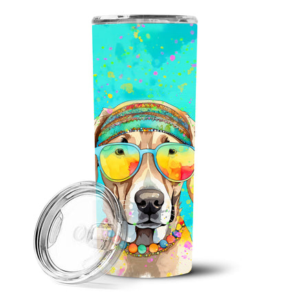 Weimaraner Hippie Dawg Stainless Steel Skinny Tumbler Vacuum Double Walled Reusable Insulated Tumbler Travel Cup for Coffee Cocktails Gift with Lid, 20 oz - Renee Lane Company