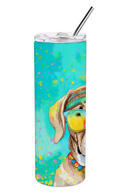 Weimaraner Hippie Dawg Stainless Steel Skinny Tumbler Vacuum Double Walled Reusable Insulated Tumbler Travel Cup for Coffee Cocktails Gift with Lid, 20 oz - Renee Lane Company
