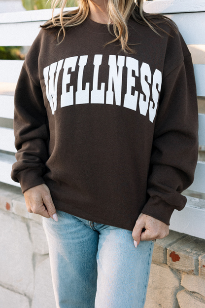 Wellness Varsity Unisex Crew Neck Sweatshirt | Lucky Owl - Renee Lane Company