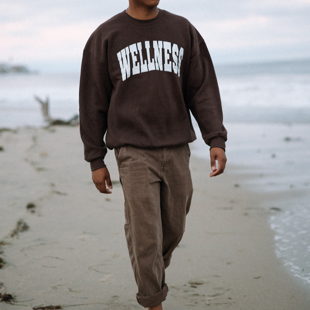 Wellness Varsity Unisex Crew Neck Sweatshirt | Lucky Owl - Renee Lane Company