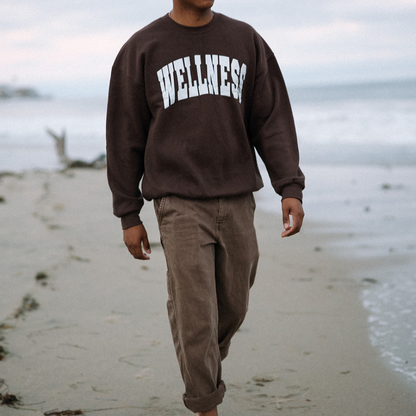 Wellness Varsity Unisex Crew Neck Sweatshirt | Lucky Owl - Renee Lane Company
