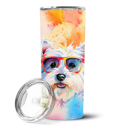 Westie Hippie Dawg Stainless Steel Skinny Tumbler Vacuum Double Walled Reusable Insulated Tumbler Travel Cup for Coffee Cocktails Gift with Lid, 20 oz - Renee Lane Company