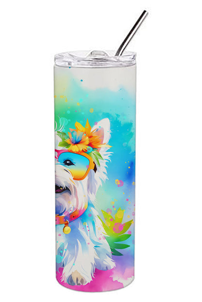 Westie Hippie Dawg Stainless Steel Skinny Tumbler Vacuum Double Walled Reusable Insulated Tumbler Travel Cup for Coffee Cocktails Gift with Lid, 20 oz - Renee Lane Company