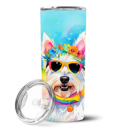 Westie Hippie Dawg Stainless Steel Skinny Tumbler Vacuum Double Walled Reusable Insulated Tumbler Travel Cup for Coffee Cocktails Gift with Lid, 20 oz - Renee Lane Company