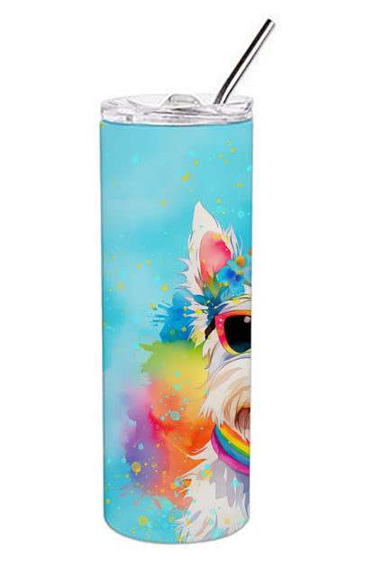 Westie Hippie Dawg Stainless Steel Skinny Tumbler Vacuum Double Walled Reusable Insulated Tumbler Travel Cup for Coffee Cocktails Gift with Lid, 20 oz - Renee Lane Company