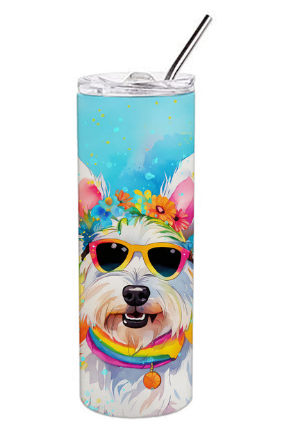 Westie Hippie Dawg Stainless Steel Skinny Tumbler Vacuum Double Walled Reusable Insulated Tumbler Travel Cup for Coffee Cocktails Gift with Lid, 20 oz - Renee Lane Company