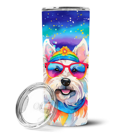 Westie Hippie Dawg Stainless Steel Skinny Tumbler Vacuum Double Walled Reusable Insulated Tumbler Travel Cup for Coffee Cocktails Gift with Lid, 20 oz - Renee Lane Company