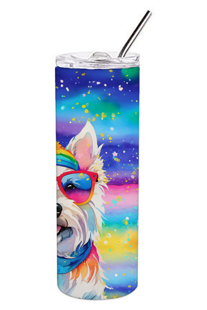 Westie Hippie Dawg Stainless Steel Skinny Tumbler Vacuum Double Walled Reusable Insulated Tumbler Travel Cup for Coffee Cocktails Gift with Lid, 20 oz - Renee Lane Company