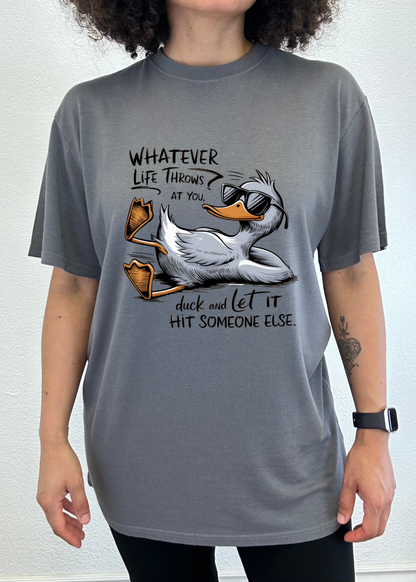 Whatever Life Throws at You Funny Unisex Bamboo/Cotton Graphic T-Shirt - Renee Lane Company