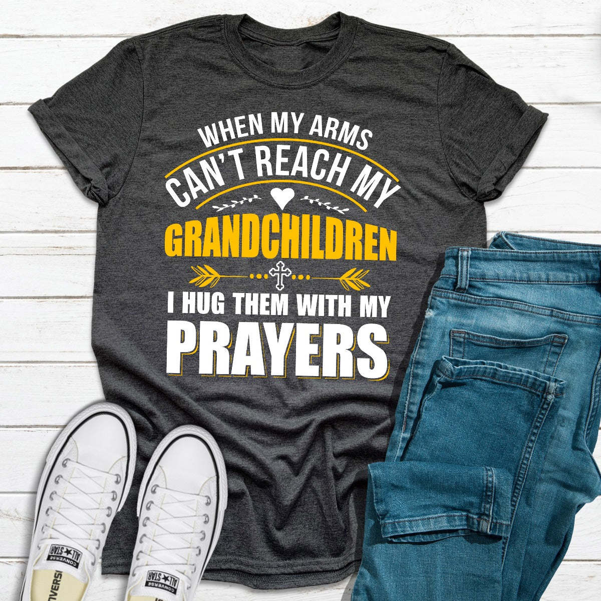 When My Arms Can't Reach My Grandchildren T-Shirt - Renee Lane Company