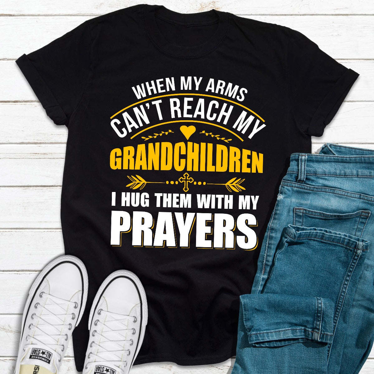 When My Arms Can't Reach My Grandchildren T-Shirt - Renee Lane Company