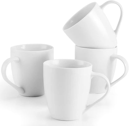 White Coffee Mugs Set of 4, 16 Ounce Mug with Handles, Ceramic Coffee Cups, Porcelain Mugs Sets, Large Coffee Mugs for Coffee, Tea, Hot Cocoa, Milk, Microwave and Dishwasher Safe - Renee Lane Company