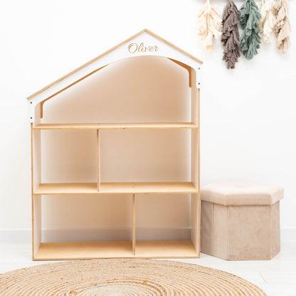 White Dollhouse Bookcase - Renee Lane Company