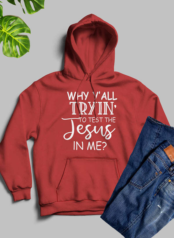 Why YAll Tryin To Test The Jesus In Me Hoodie - Renee Lane Company