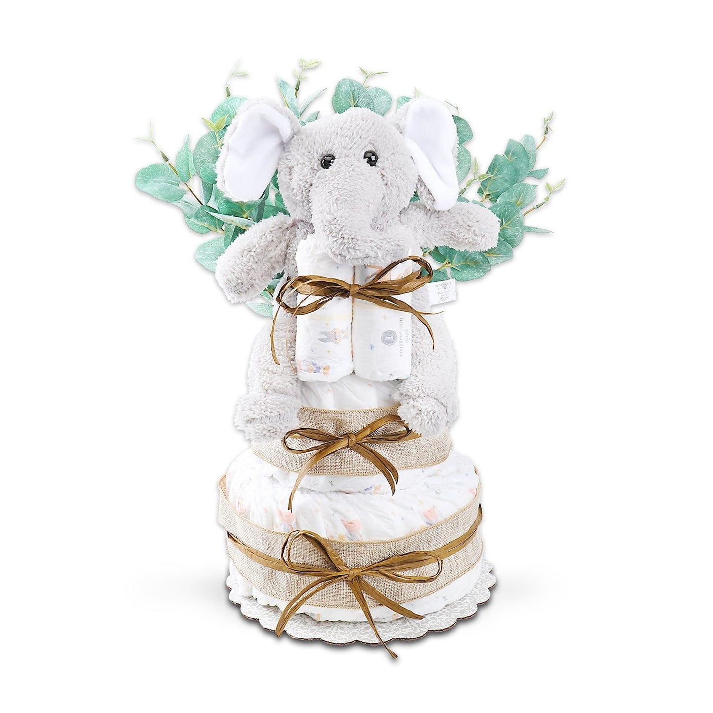 Wild About Baby Two-Tier Diaper Cake Gift - Renee Lane Company