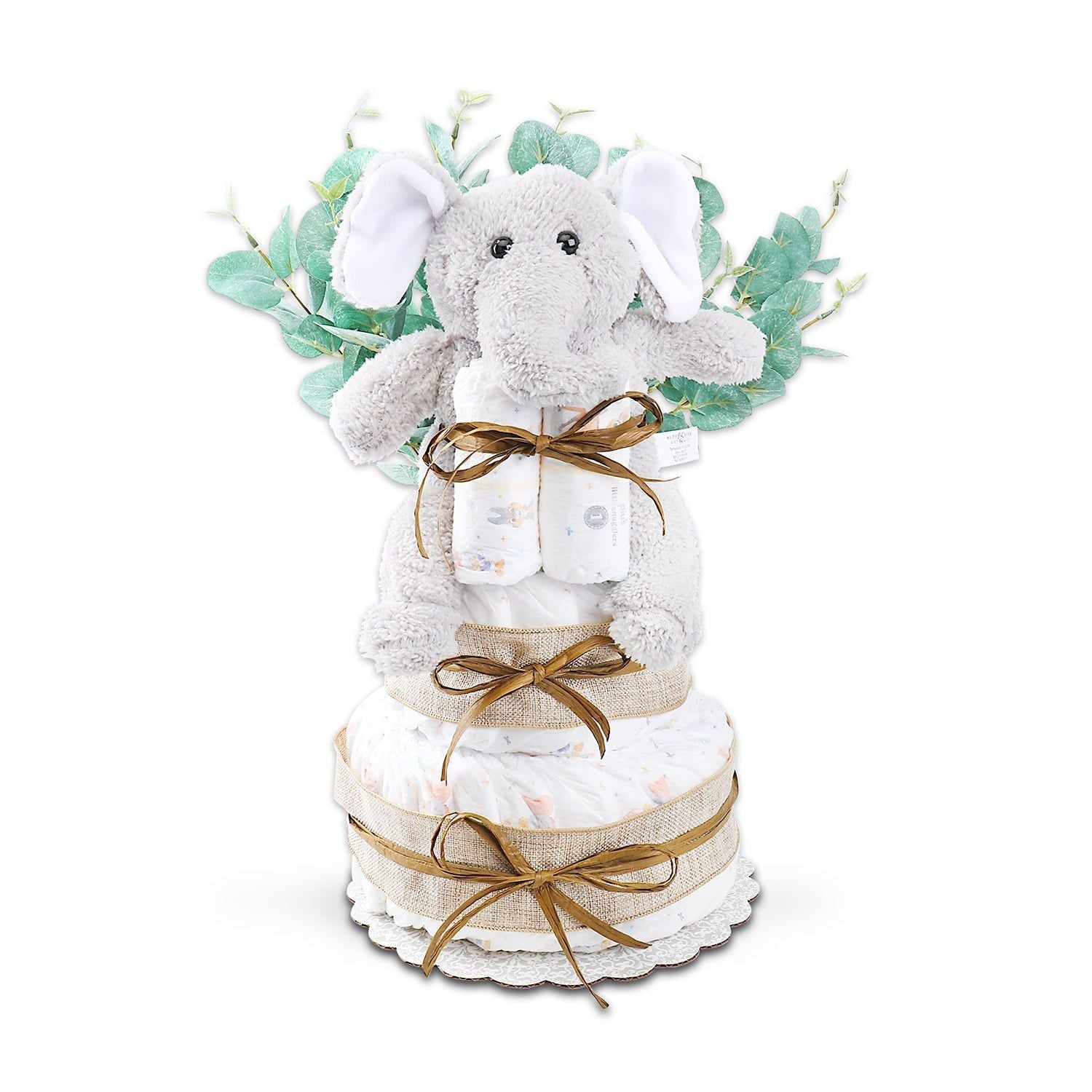 Wild About Baby Two-Tier Diaper Cake Gift - Renee Lane Company