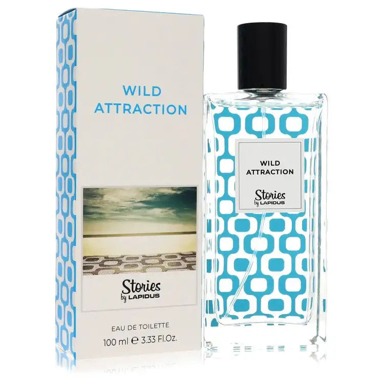 Men's eau de toilette bottle and matching box, turquoise patterned label